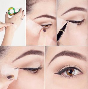 टेप की मदद से आईलाइनर का सही इस्तेमाल करें